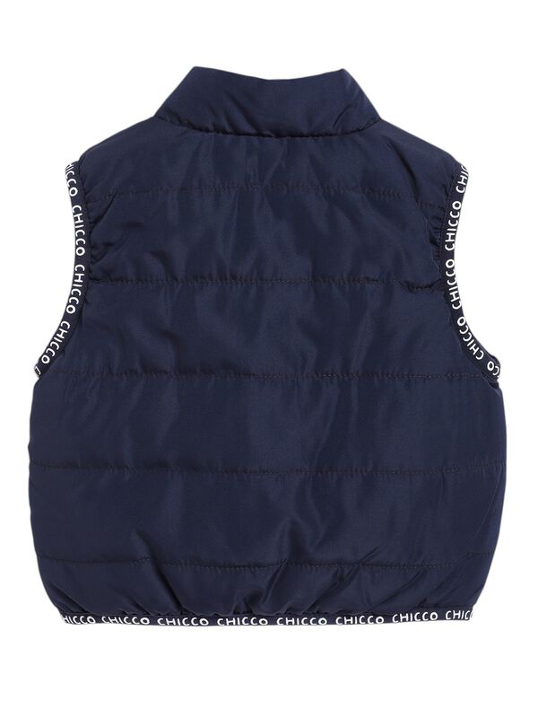 Boys Medium Blue Solid Padded Vest image number 1